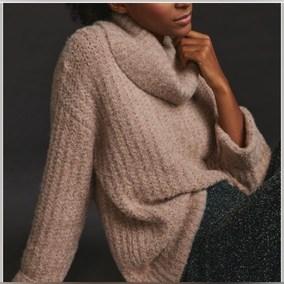 Anthropologie Sweaters - Anthropologie Oversized Chunky Turtleneck Swearer